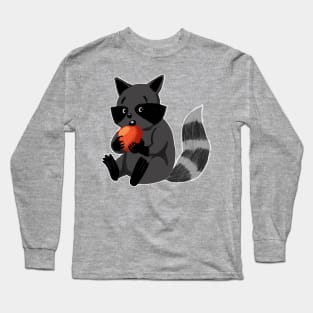 RACCOON EATING AN APPLE Long Sleeve T-Shirt